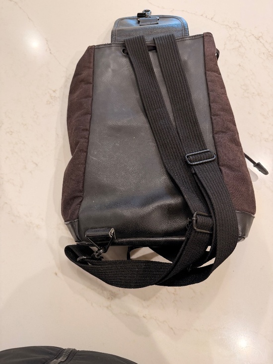 Harley-Davidson Brown Canvas Drawstring Backpack Black Trim main image 6